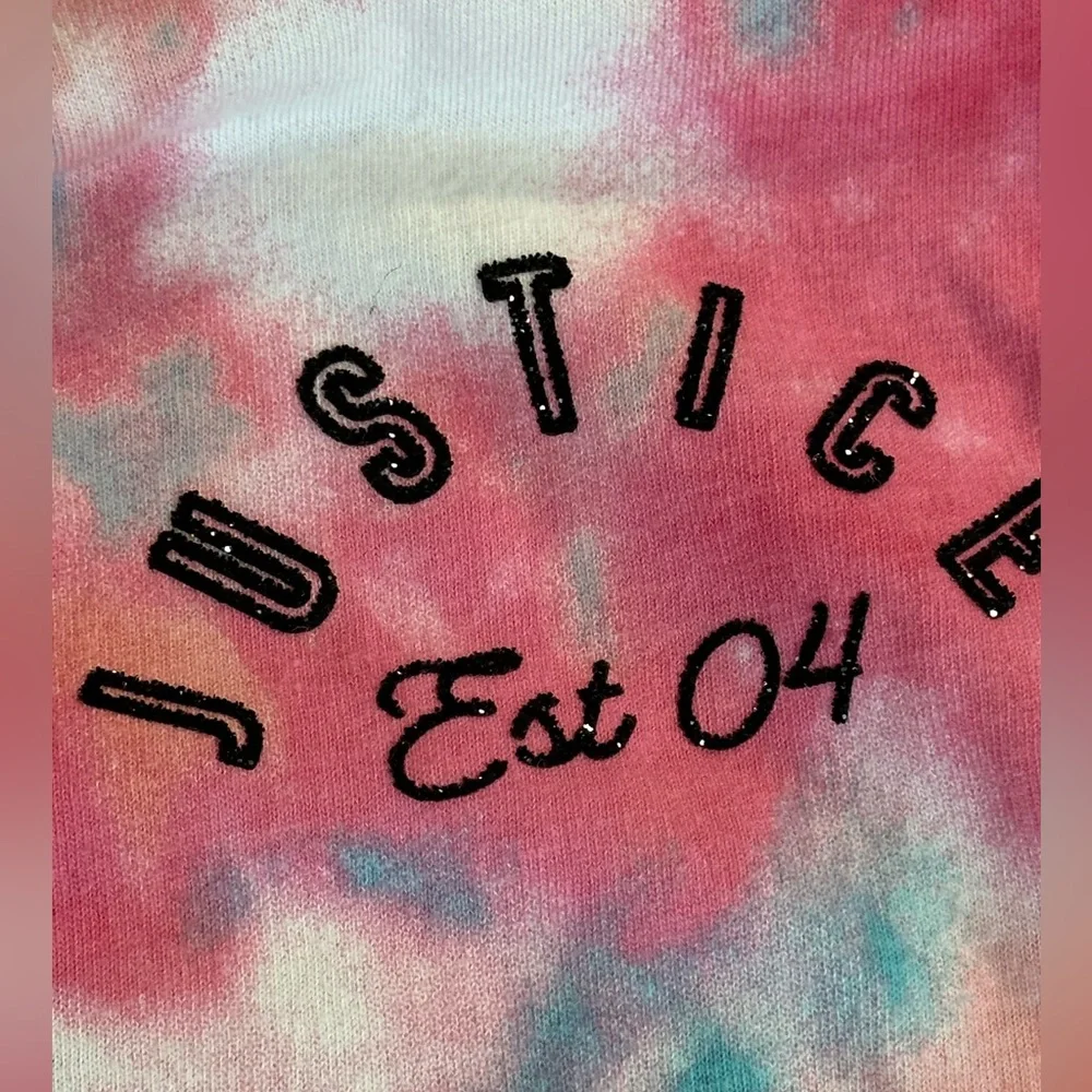 Justice pink tie dyed tee